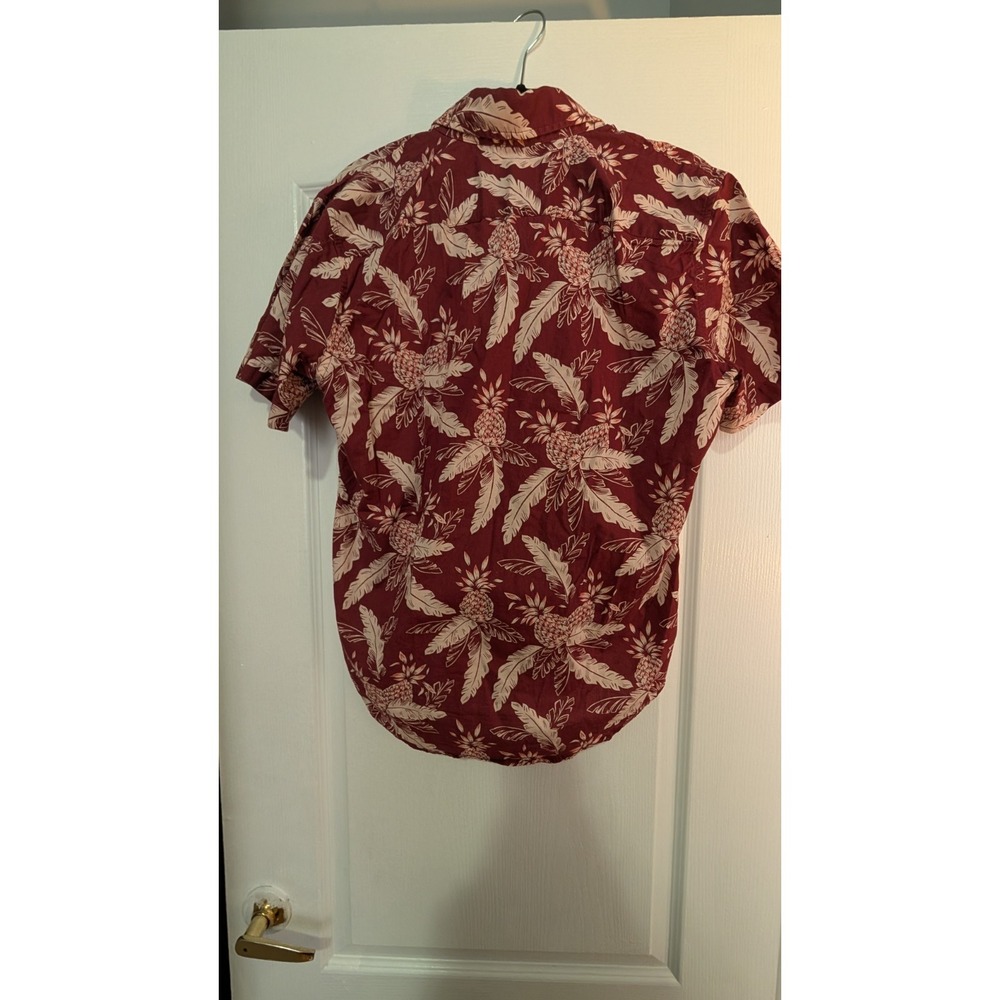 Abercrombie & Fitch Mens Medium Red Pineapple Tropical Palm Button Up Shirt - Picture 6 of 7